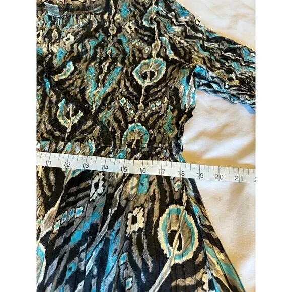 Vintage Alberto Makali Size XL Multicolor Lace Trim Long Sleeve Top Blouse - Picture 10 of 11